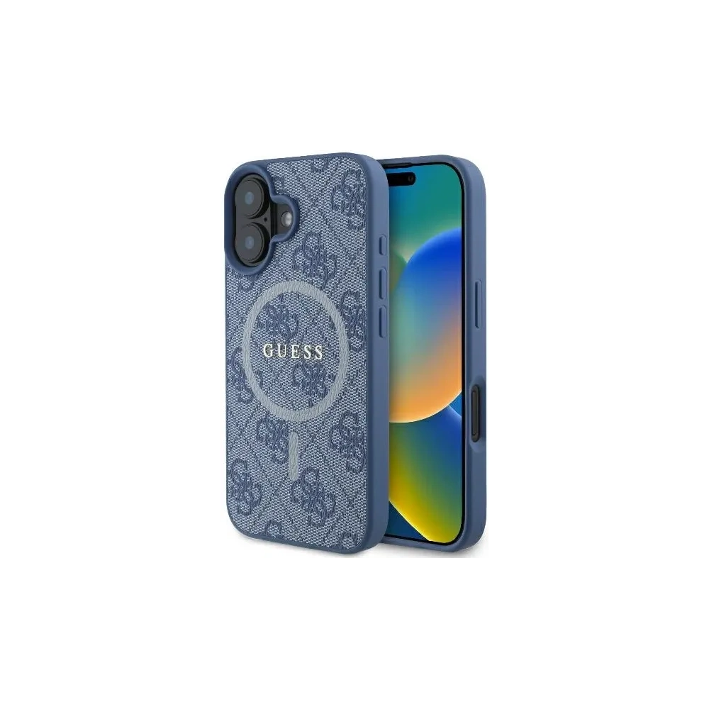 Etui Guess GUHMP16MG4GFRB Apple iPhone 16 Plus hardcase 4G Ring Classic Logo MagSafe niebieski/blue