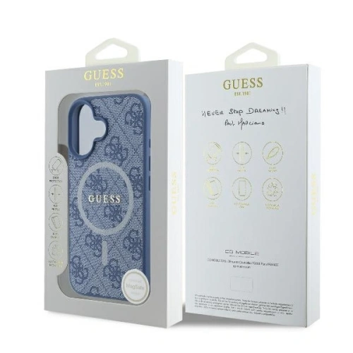 Buy Guess GUHMP16MG4GFRB Apple iPhone 16 Plus hardcase 4G Ring Classic Logo MagSafe blue - GUE4133 - {ean13} - Home Screen Store Europe