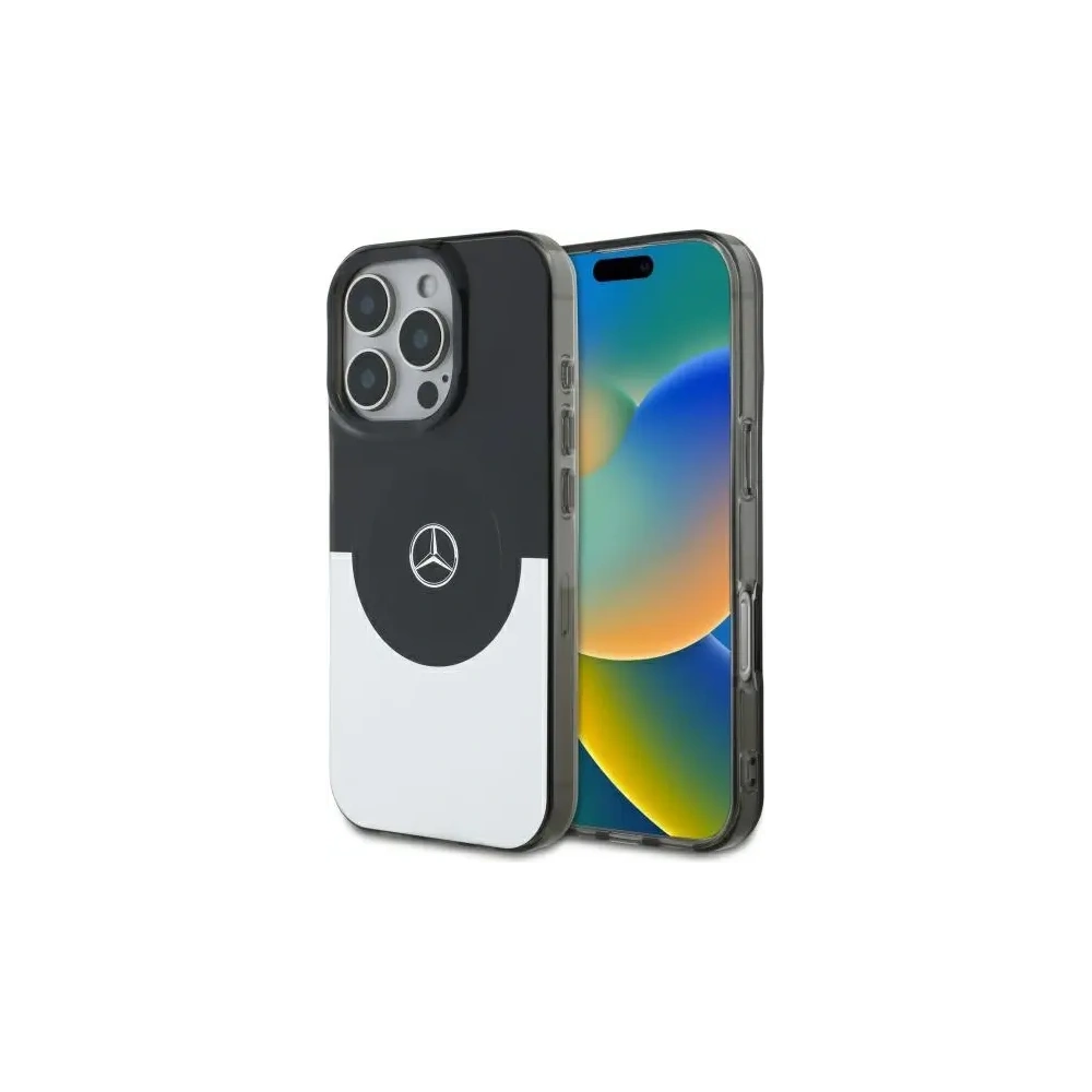 Etui Mercedes MEHMP16X23HBIGK Apple iPhone 16 Pro Max hardcase Double Layer BiColor MagSafe czarny srebrny/black silver