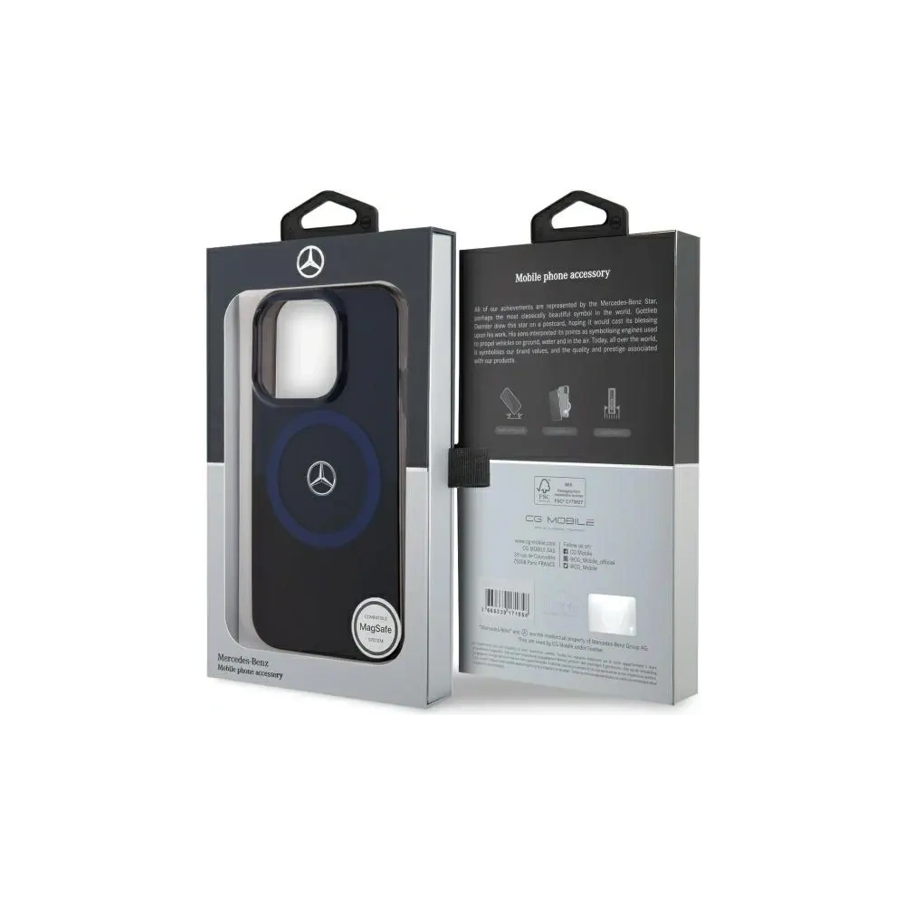 Etui Mercedes MEHMP16X23HBIKV Apple iPhone 16 Pro Max hardcase MB Double Layer BiColor MagSafe czarny niebieski/black blue