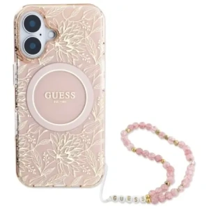 Kup Guess GUHMP16MHCPOFPP Apple iPhone 16 Plus husă rigida IML Flori Allover Electro cu curea din perlă MagSafe roz - GUE4136 - {ean13} - Sklep Home Screen