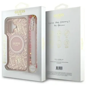Kup Guess GUHMP16MHCPOFPP Apple iPhone 16 Plus husă rigida IML Flori Allover Electro cu curea din perlă MagSafe roz - GUE4136 - {ean13} - Sklep Home Screen