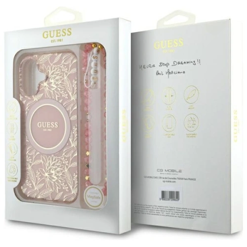 Kup Etui Guess GUHMP16MHCPOFPP Apple iPhone 16 Plus hardcase IML Flowers Allover Electro With Pearl Strap MagSafe růžový/pink - GUE4136 - {ean13} - Sklep Home Screen
