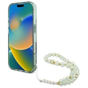 Kup Guess GUHMP16MHFWBRCESN Apple iPhone 16 Plus Hardcase IML Blumen mit Perlenriemen MagSafe grün - GUE4137 - {ean13} - Sklep Home Screen