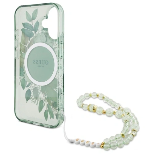 Kup Etui Guess GUHMP16MHFWBRCESN Apple iPhone 16 Plus hardcase IML Flowers With Pearl Strap MagSafe zelený/green - GUE4137 - {ean13} - Sklep Home Screen