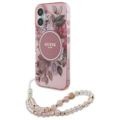 Kup Etui Guess GUHMP16MHFWBRCESP Apple iPhone 16 Plus hardcase IML Flowers With Pearl Strap MagSafe růžový/pink - GUE4138 - {ean13} - Sklep Home Screen