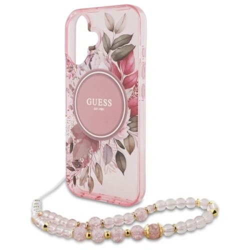 Kup Etui Guess GUHMP16MHFWBRCESP Apple iPhone 16 Plus hardcase IML Flowers With Pearl Strap MagSafe růžový/pink - GUE4138 - {ean13} - Sklep Home Screen