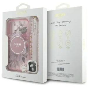 Kup Etui Guess GUHMP16MHFWBRCESP Apple iPhone 16 Plus hardcase IML Flowers With Pearl Strap MagSafe růžový/pink - GUE4138 - {ean13} - Sklep Home Screen
