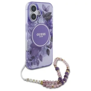 Kup Guess GUHMP16MHFWBRCESU Apple iPhone 16 Plus hardcase IML Flori cu curea din perlă MagSafe mov - GUE4139 - {ean13} - Sklep Home Screen