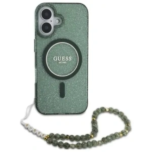 Kup Guess GUHMP16MHGCRELSA Apple iPhone 16 Plus Hardcase IML Glitter mit Perlenriemen MagSafe grün - GUE4140 - {ean13} - Sklep Home Screen