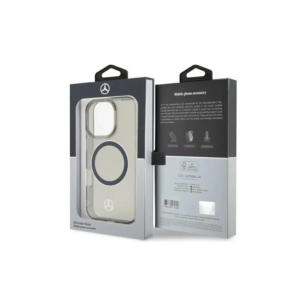 Etui Mercedes MEHMP16X23HUOSK Apple iPhone 16 Pro Max hardcase Silver Ring MagSafe czarny/black
