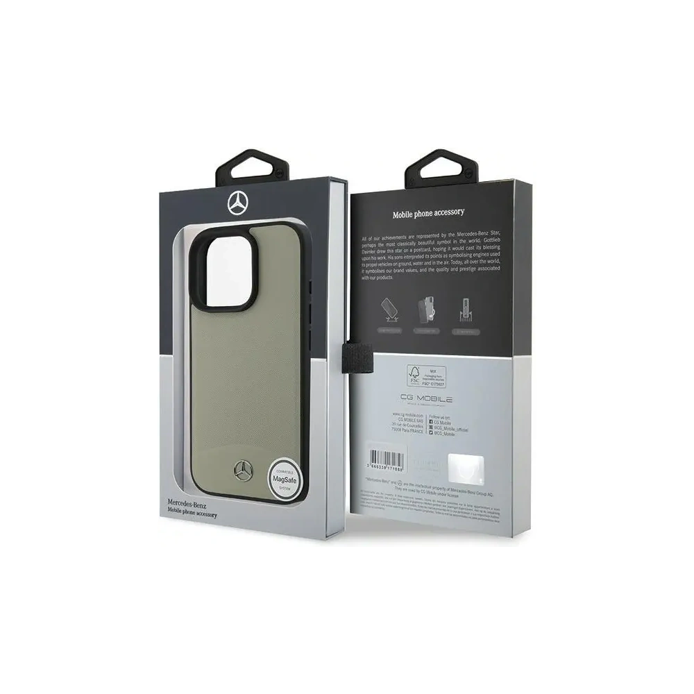 Etui Mercedes MEHMP16X23RBARE Apple iPhone 16 Pro Max hardcase MB Textured and Plain Leather MagSafe beżowy/beige