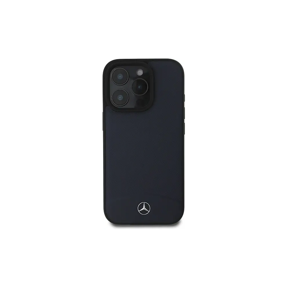 Etui Mercedes MEHMP16X23RBARV Apple iPhone 16 Pro Max hardcase Textured And Plain Leather MagSafe granatowy/navy