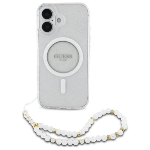 Kup Etui Guess GUHMP16MHGCRELST Apple iPhone 16 Plus hardcase IML Glitter With Pearl Strap MagSafe przeźroczysty/transparent - GUE4141 - {ean13} - Sklep Home Screen