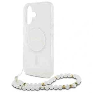 Kup Guess GUHMP16MHGCRELST Apple iPhone 16 Plus husă dură IML Glitter cu curea din perlă MagSafe transparentă - GUE4141 - {ean13} - Sklep Home Screen