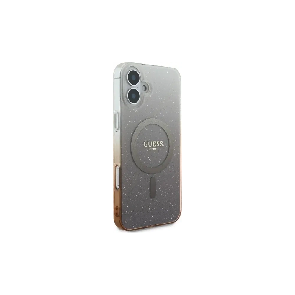 Etui Guess GUHMP16MHGRCELW Apple iPhone 16 Plus hardcase IML Glitter Gradient MagSafe brązowy/brown