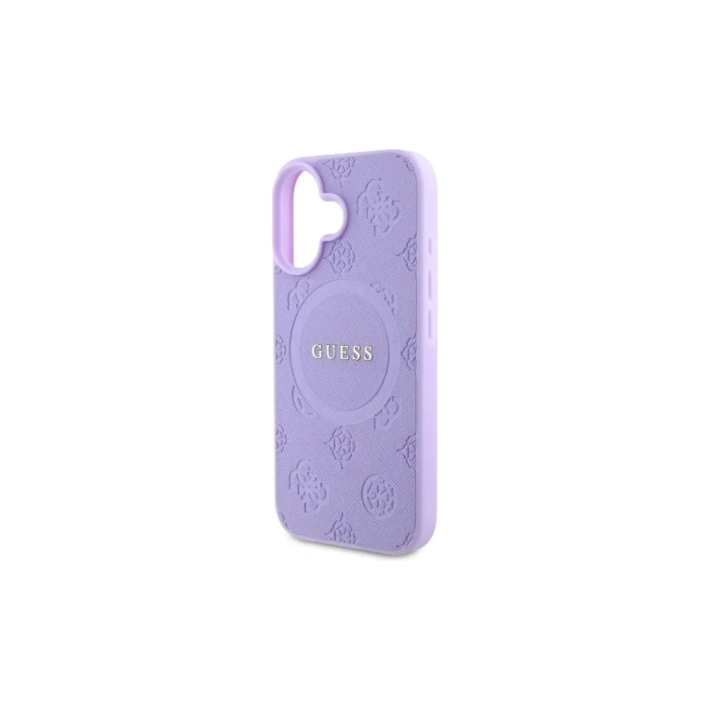 Etui Guess GUHMP16MPSAPSMEU Apple iPhone 16 Plus hardcase Saffiano Peony Classic Logo MagSafe fioletowy/purple