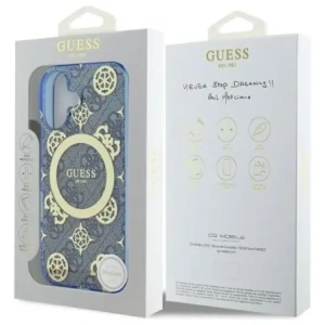 Kup Guess GUHMP16SH4PYEEB Apple iPhone 16 kemény tok IML Peony 4G háttérben MagSafe kék - GUE4145 - {ean13} - Sklep Home Screen