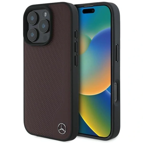 Kup Mercedes MEHMP16X23RBGVR Apple iPhone 16 Pro Max Hartschale MB Holzimitat Leder MagSafe rot - MRS271 - {ean13} - Sklep Home Screen