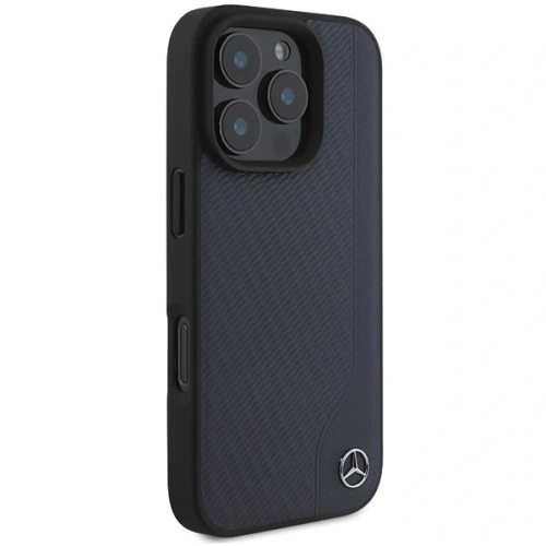 Kup Etui Mercedes MEHMP16X23RBGVV Apple iPhone 16 Pro Max hardcase MB Wood Imitation Leather MagSafe granatowy/navy - MRS272 - {ean13} - Sklep Home Screen