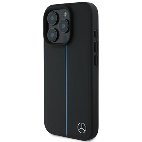 Buy Mercedes MEHMP16X23RURBK Apple iPhone 16 Pro Max hardcase MB Blue Line Leather MagSafe black - MRS274 - {ean13} - Home Screen Store Europe