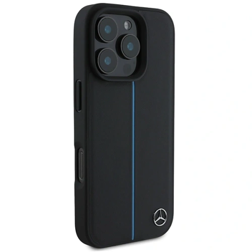 Kup Mercedes MEHMP16X23RURBK Apple iPhone 16 Pro Max carcasă dură MB Blue Line Leather MagSafe negru - MRS274 - {ean13} - Sklep Home Screen