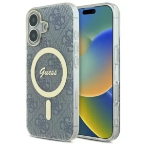 Buy Guess GUHMP16SH4STB Apple iPhone 16 hardcase IML 4G MagSafe blue - GUE4146 - {ean13} - Home Screen Store Europe