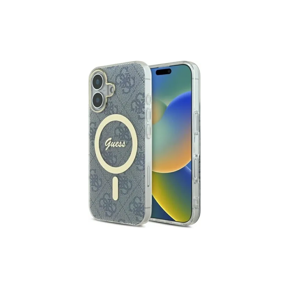 Etui Guess GUHMP16SH4STB Apple iPhone 16 hardcase IML 4G MagSafe niebieski/blue