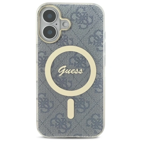 Buy Guess GUHMP16SH4STB Apple iPhone 16 hardcase IML 4G MagSafe blue - GUE4146 - {ean13} - Home Screen Store Europe