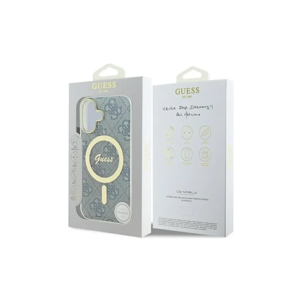 Etui Guess GUHMP16SH4STB Apple iPhone 16 hardcase IML 4G MagSafe niebieski/blue