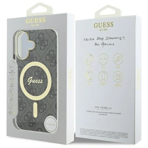 Kup Guess GUHMP16SH4STK Apple iPhone 16 carcasă dură IML 4G MagSafe negru - GUE4147 - {ean13} - Sklep Home Screen