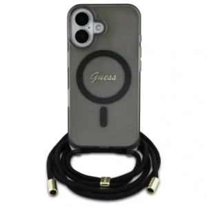 Kup Guess GUHMP16SHCTSGNSK Apple iPhone 16 kemény tok Crossbody Cord Script MagSafe fekete - GUE4150 - {ean13} - Sklep Home Screen