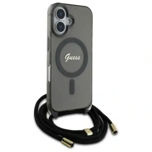 Kup Guess GUHMP16SHCTSGNSK Apple iPhone 16 kemény tok Crossbody Cord Script MagSafe fekete - GUE4150 - {ean13} - Sklep Home Screen