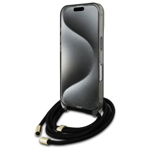 Kup Guess GUHMP16SHCTSGNSK Apple iPhone 16 husă din plastic Crossbody Cord Script MagSafe neagră - GUE4150 - {ean13} - Sklep Home Screen