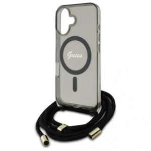 Kup Guess GUHMP16SHCTSGNSK Apple iPhone 16 kemény tok Crossbody Cord Script MagSafe fekete - GUE4150 - {ean13} - Sklep Home Screen