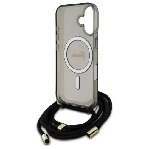 Kup Guess GUHMP16SHCTSGNSK Apple iPhone 16 husă din plastic Crossbody Cord Script MagSafe neagră - GUE4150 - {ean13} - Sklep Home Screen