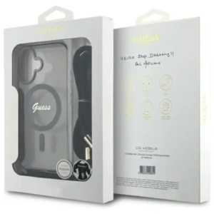 Kup Guess GUHMP16SHCTSGNSK Apple iPhone 16 kemény tok Crossbody Cord Script MagSafe fekete - GUE4150 - {ean13} - Sklep Home Screen