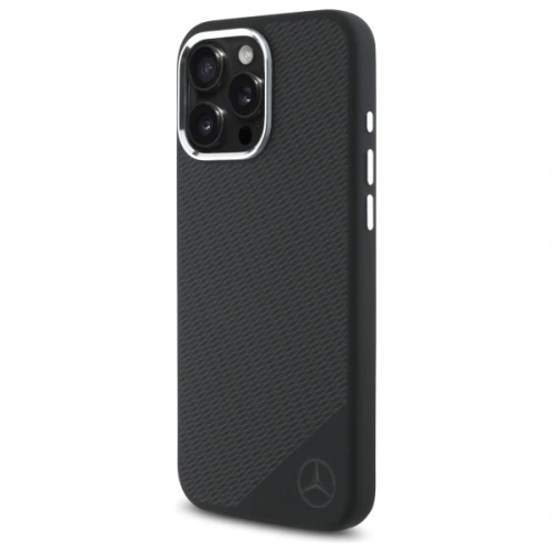 Buy Mercedes MEHMP16X23SUGDK Apple iPhone 16 Pro Max hardcase Silicone Tonal Logo Wood Pattern MagSafe black - MRS276 - {ean13} - Home Screen Store Europe