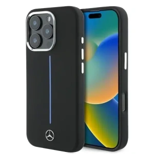 Kup Etui Mercedes MEHMP16X23SUMBK Apple iPhone 16 Pro Max hardcase Silicone Blue Stripe MagSafe czarny/black - MRS277 - {ean13} - Sklep Home Screen