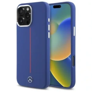 Kup Etui Mercedes MEHMP16X23SUMRV Apple iPhone 16 Pro Max hardcase Silicone Red Stripe MagSafe granatowy/navy - MRS278 - {ean13} - Sklep Home Screen