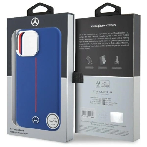Kup Etui Mercedes MEHMP16X23SUMRV Apple iPhone 16 Pro Max hardcase Silicone Red Stripe MagSafe granatowy/navy - MRS278 - {ean13} - Sklep Home Screen