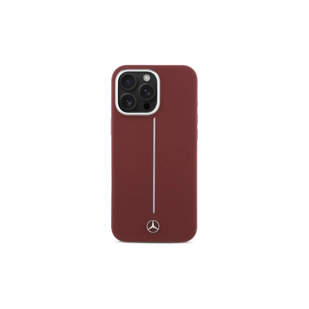 Etui Mercedes MEHMP16X23SUMSR Apple iPhone 16 Pro Max hardcase Silicone White Stripe MagSafe czerwony/red