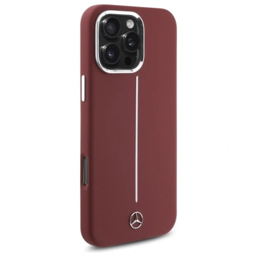 Kup Etui Mercedes MEHMP16X23SUMSR Apple iPhone 16 Pro Max hardcase Silicone White Stripe MagSafe červená/red - MRS279 - {ean13} - Sklep Home Screen