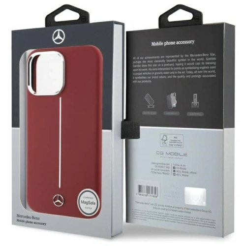 Kup Etui Mercedes MEHMP16X23SUMSR Apple iPhone 16 Pro Max hardcase Silicone White Stripe MagSafe czerwony/red - MRS279 - {ean13} - Sklep Home Screen