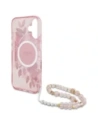 Kup Guess GUHMP16SHFWBRCESP Apple iPhone 16 Hardcase IML Blumen mit Perlenriemen MagSafe rosa - GUE4152 - {ean13} - Sklep Home Screen
