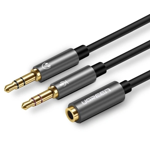 Kup UGREEN AUX audio elosztó fejhallgató + mikrofon mini jack 3,5 mm-es kábellel, 28 cm - UGR233 - {ean13} - Sklep Home Screen