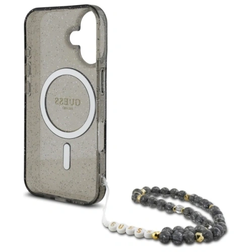 Kup Guess GUHMP16SHGCRELSK Apple iPhone 16 Hardcase IML Glitter mit Perlenarmband MagSafe schwarz - GUE4155 - {ean13} - Sklep Home Screen