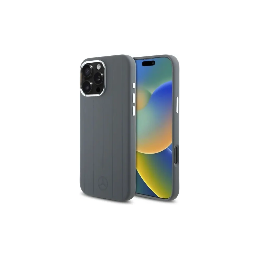 Etui Mercedes MEHMP16X23SUVSA Apple iPhone 16 Pro Max hardcase Silicone Vertical Tonal Stripes MagSafe szary/grey