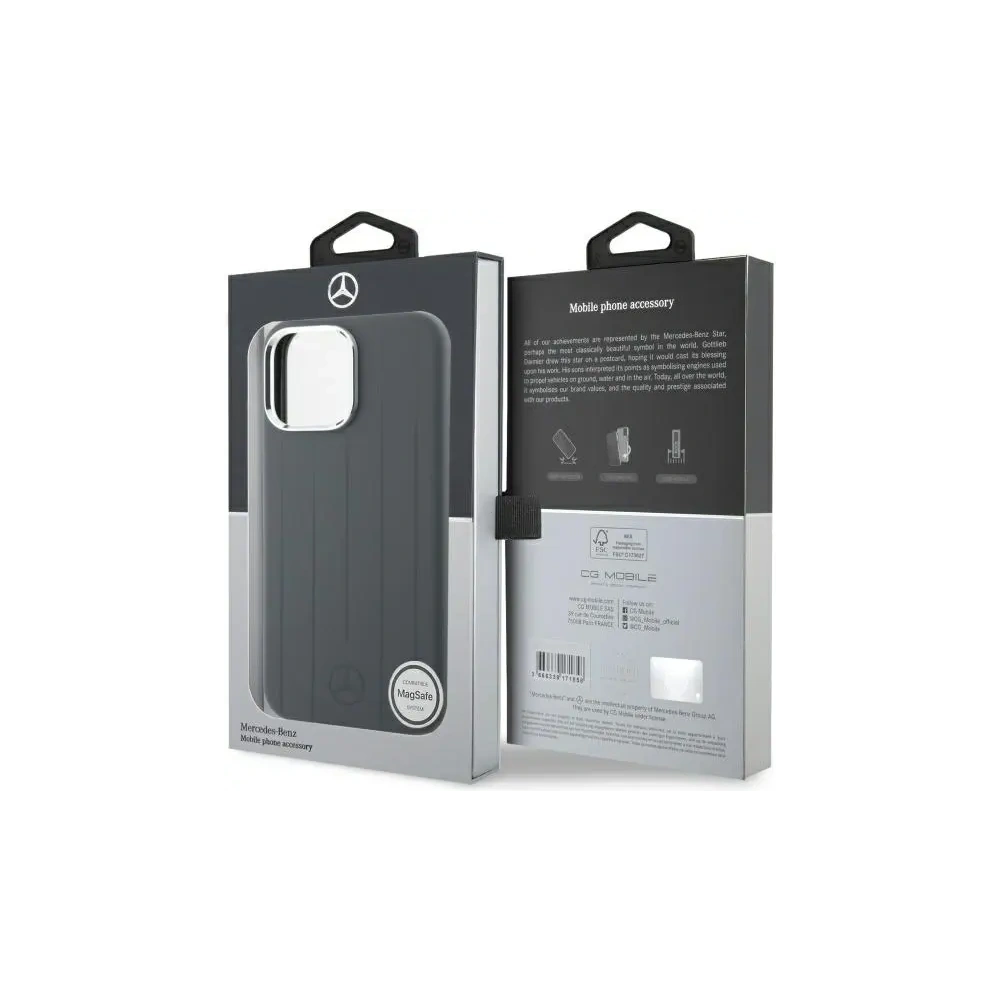 Etui Mercedes MEHMP16X23SUVSA Apple iPhone 16 Pro Max hardcase Silicone Vertical Tonal Stripes MagSafe szary/grey