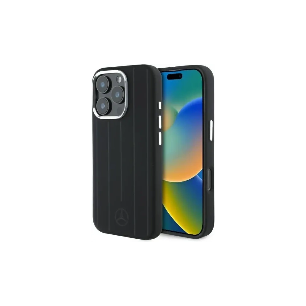 Etui Mercedes MEHMP16X23SUVSK Apple iPhone 16 Pro Max hardcase Silicone Vertical Tonal Stripes MagSafe czarny/black